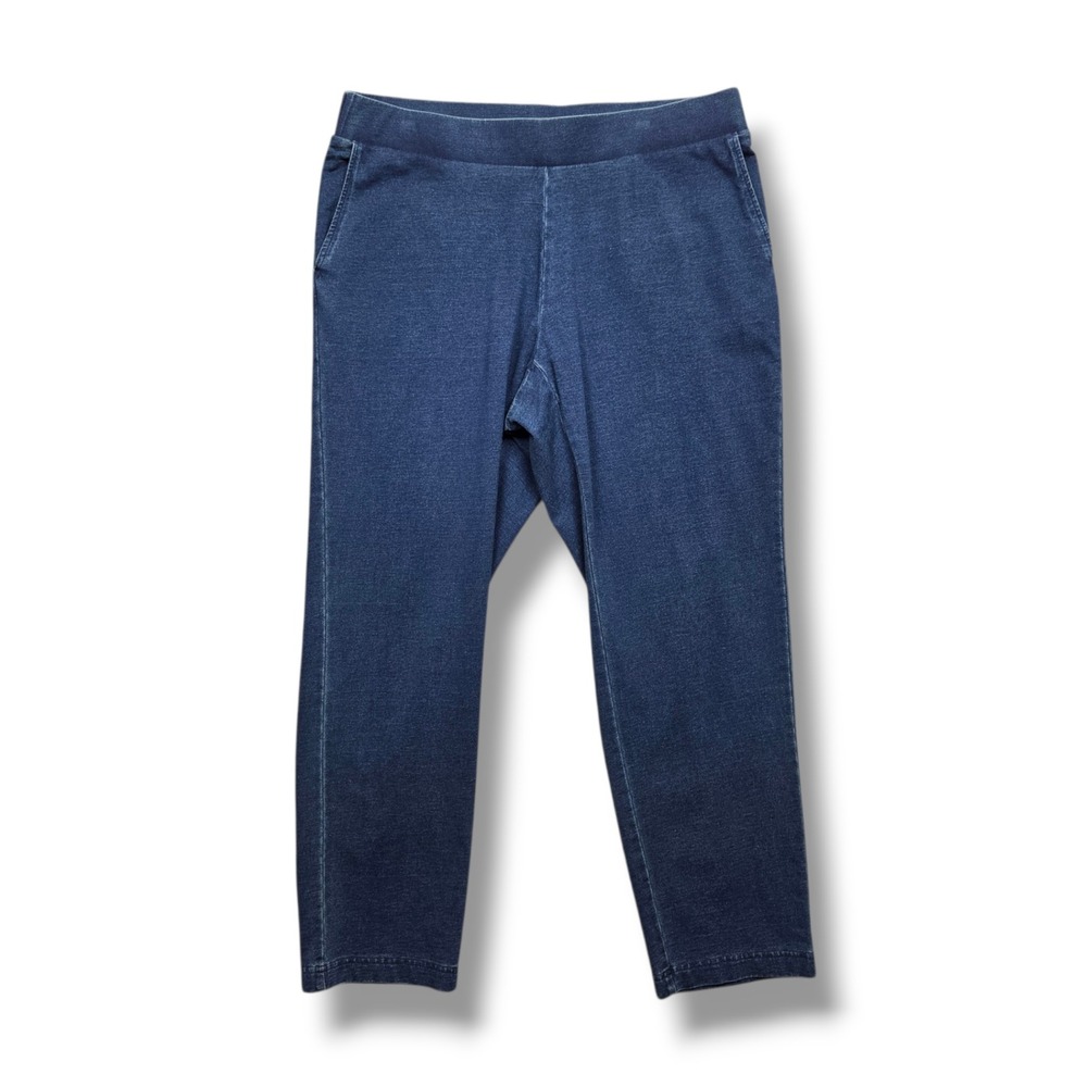 Pure Jill Indigo Slim Leg Jeans Womens XL Petite High Rise Pockets Pull On Pants